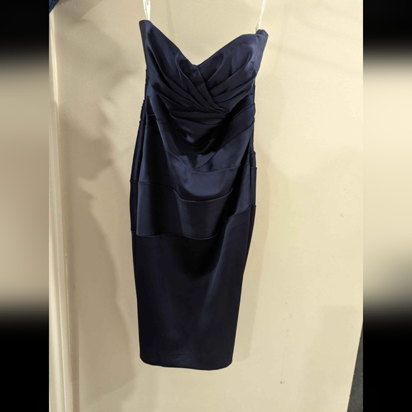 Navy blue bandeau short dress - Picture 1 of 3